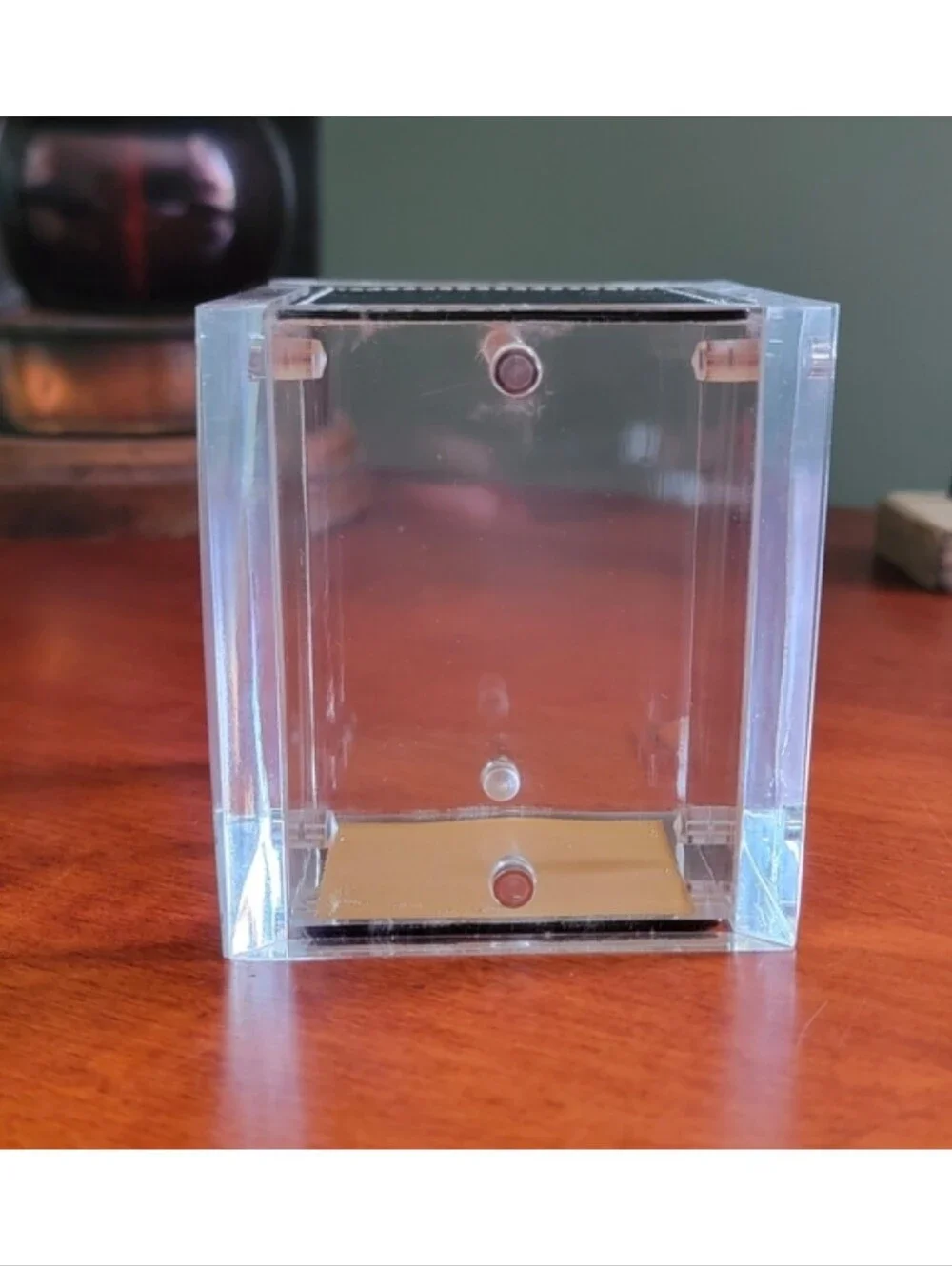 Coach Acrylic Magnetic Photo Cube Frame Lucite Desk Decor Leatherware